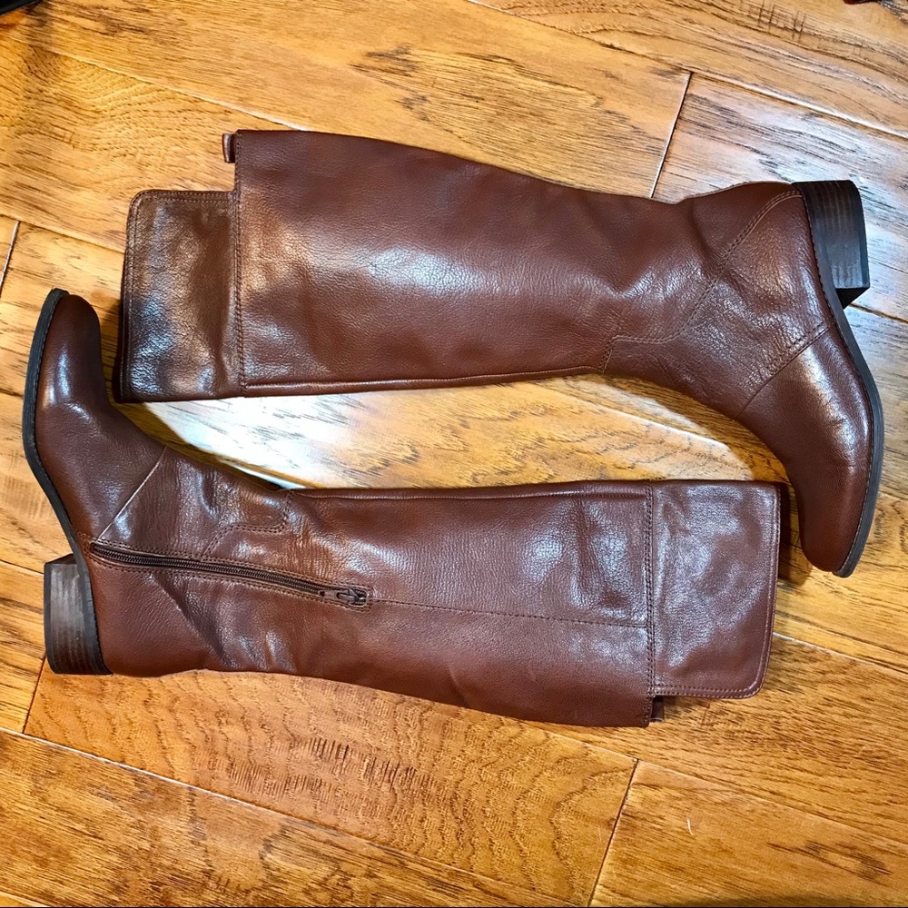 Nine West Over the Knee Leather Heeled Boots